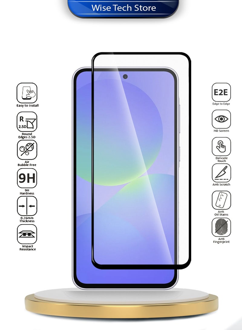 Wtech Samsung Galaxy A37 5G 2026 Premium E2E Series Full Glue Full Cover Tempered Glass Screen Protector (MSGECN) - Clear/Black - Image 2